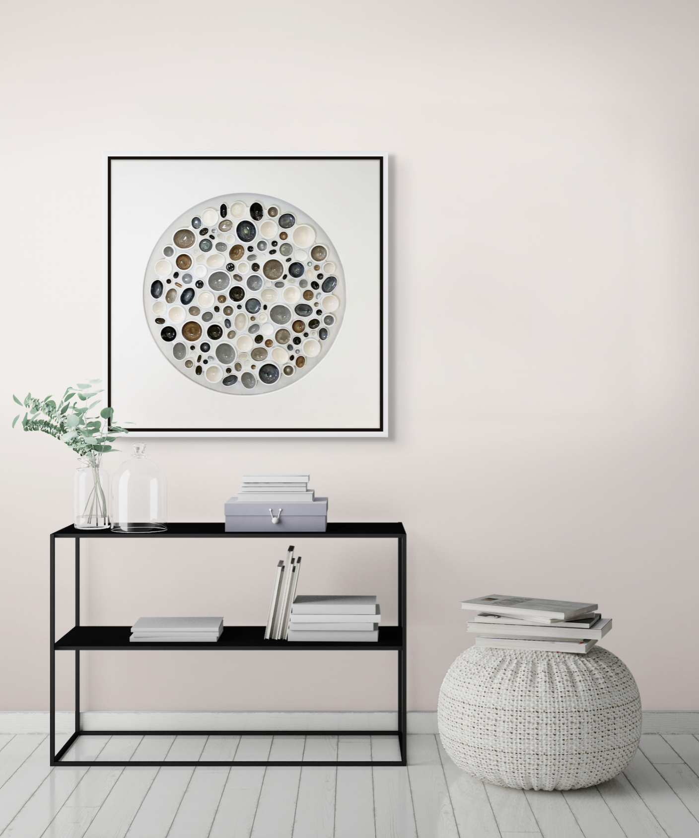 Aja, original 3-D abstract painting by Canadian artist Richelle Osborne at Effusion Art Gallery in Invermere, BC